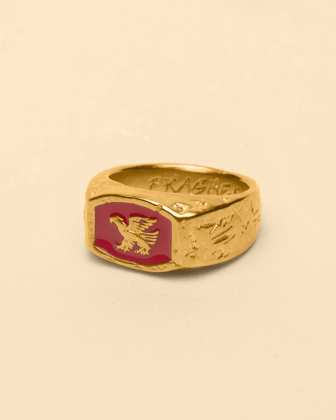 EAGLE RING [GOLD] - RED