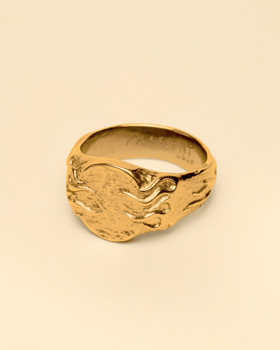FLAME SIGNET RING [GOLD]