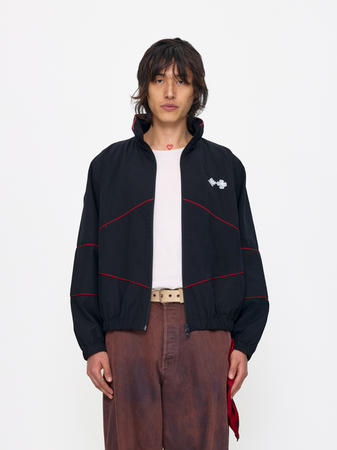 BLACK RED UNISEX FOOTBALL JACKET