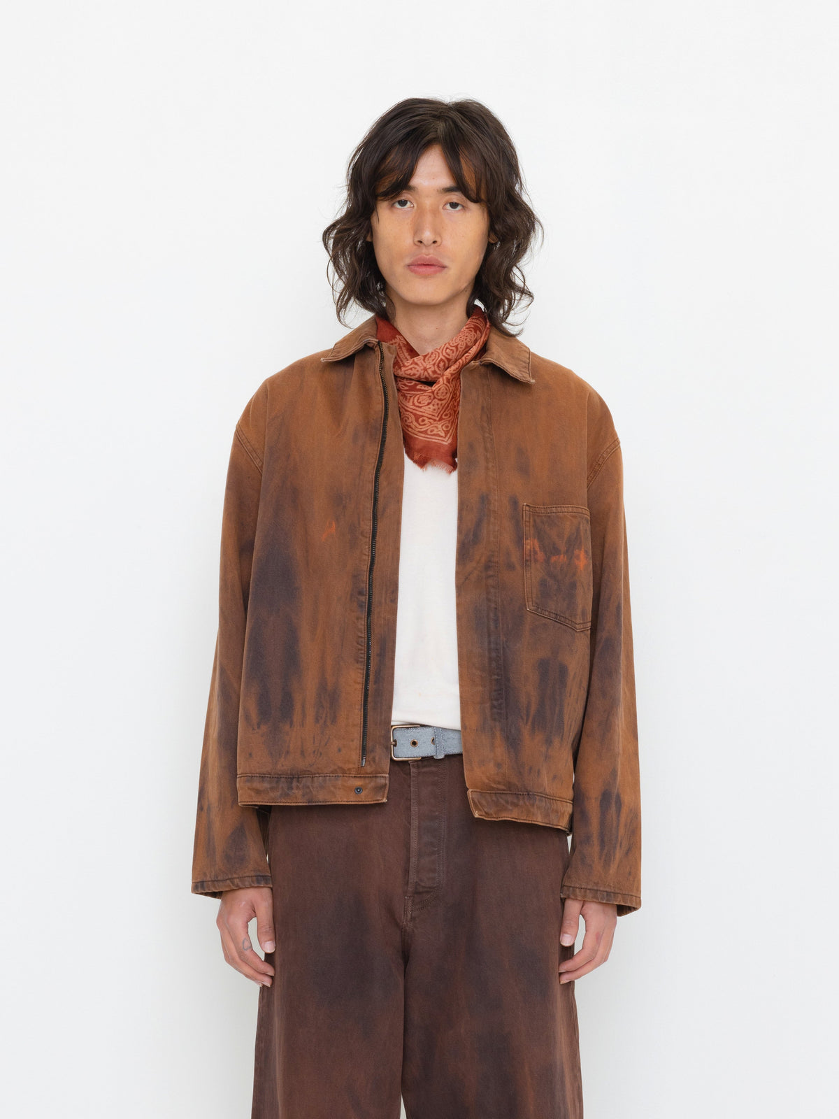 LIGHT BROWN MARBLE UNISEX JACKET