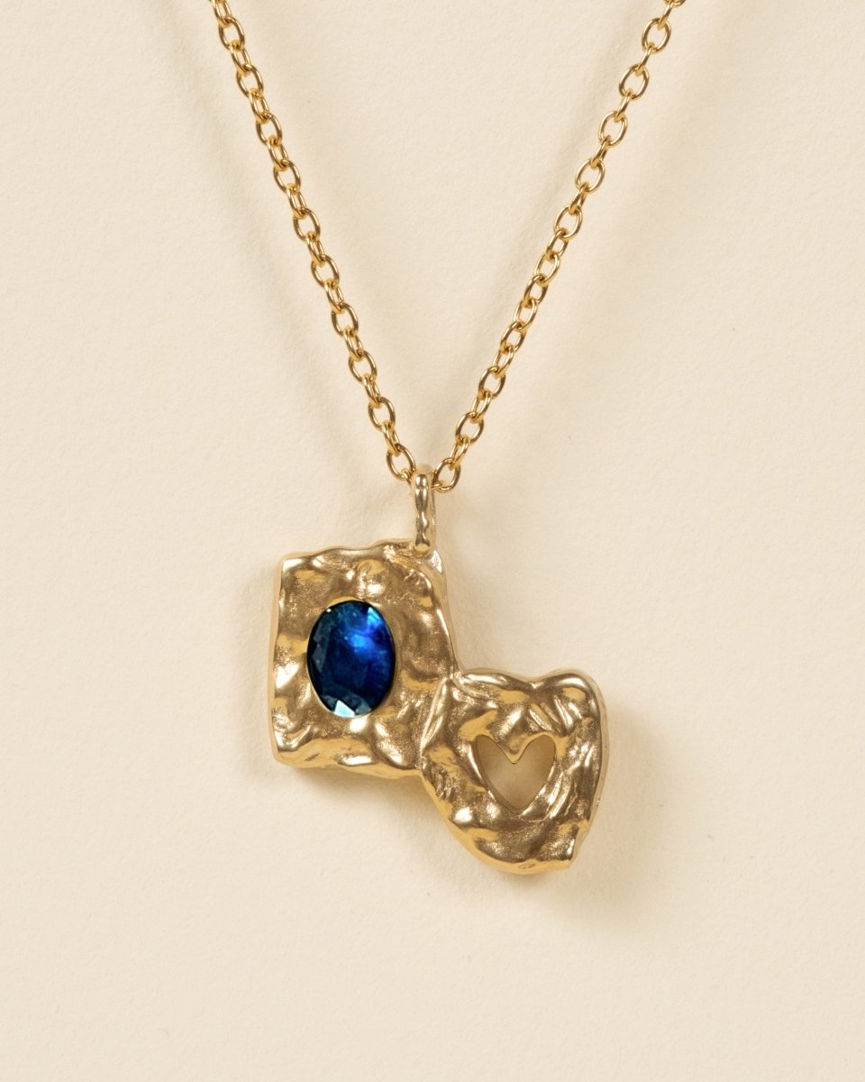 HEARTLESS PENDANT [GOLD] - BLUE SAPPHIRE