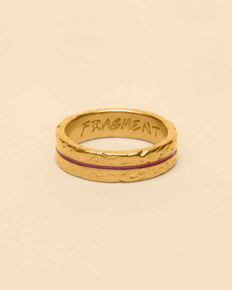 Line ring [gold] - red