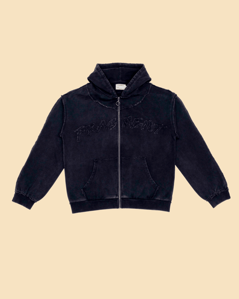 Roots zip up hoodie - black