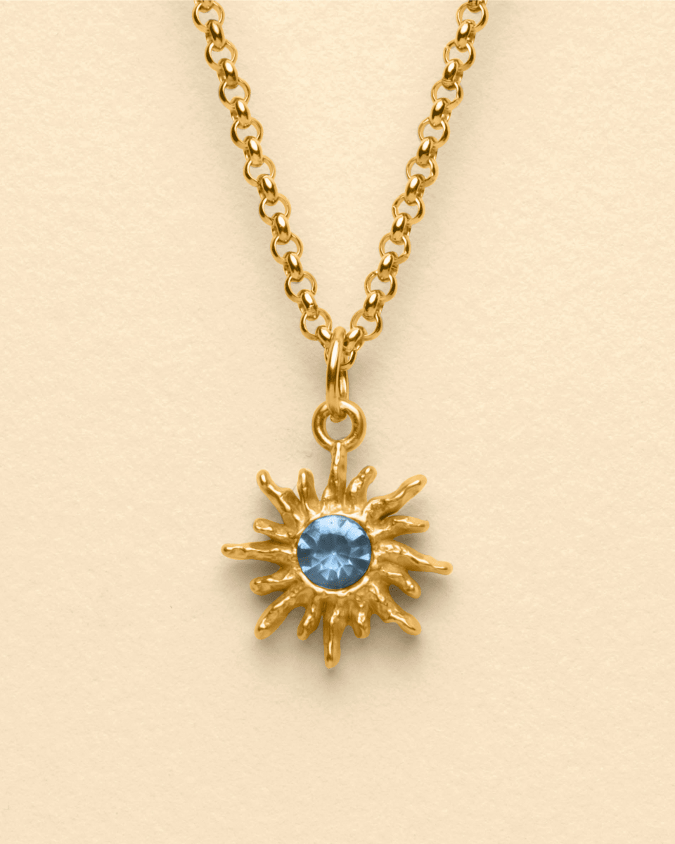Solar flare necklace [gold] - blue