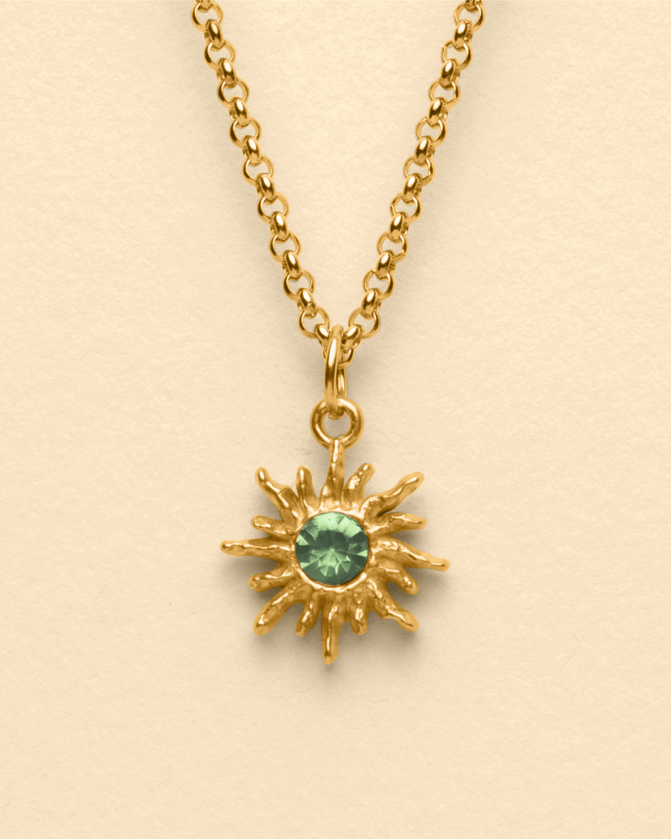 SOLAR FLARE NECKLACE [GOLD] - GREEN