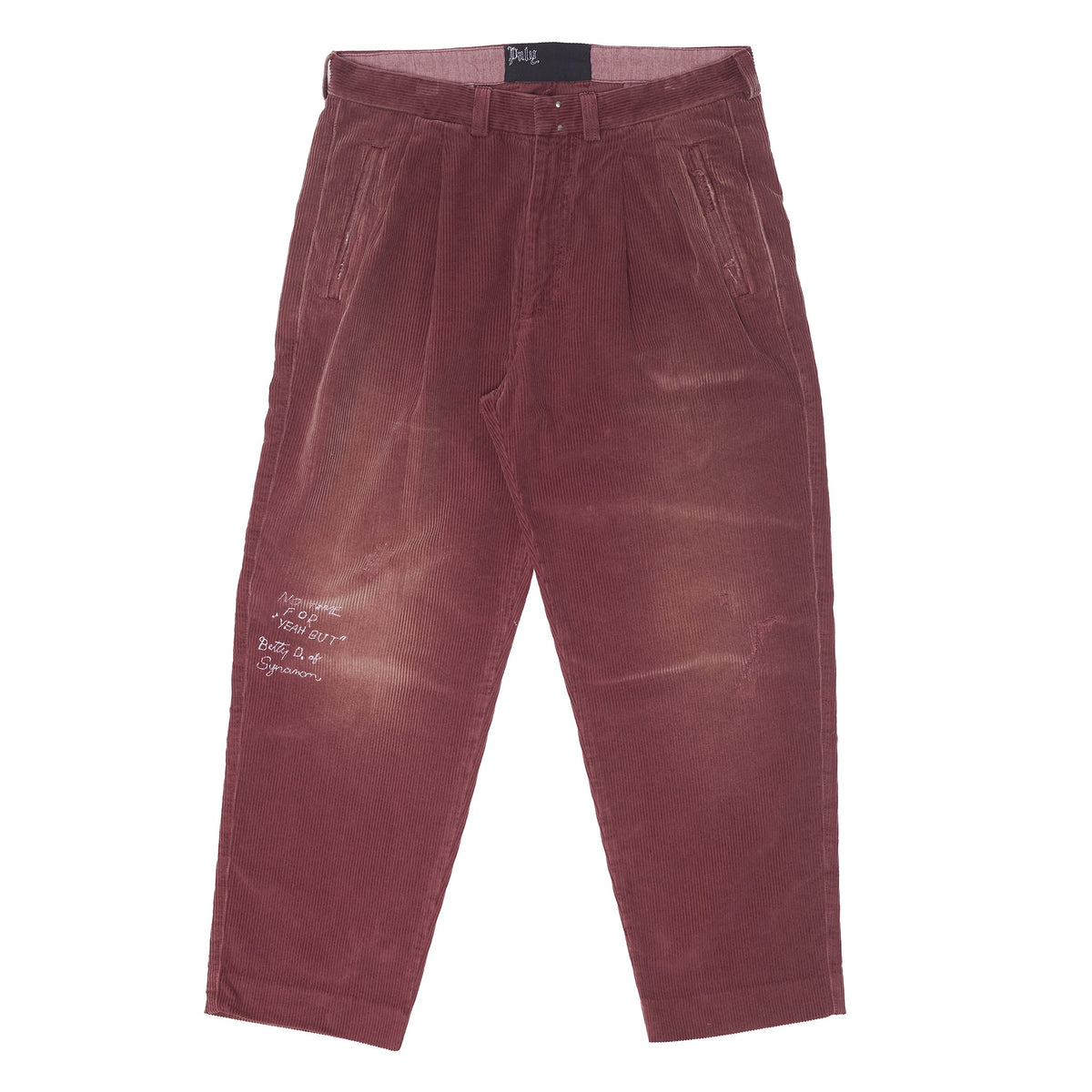 Synanon cord pleated trouser