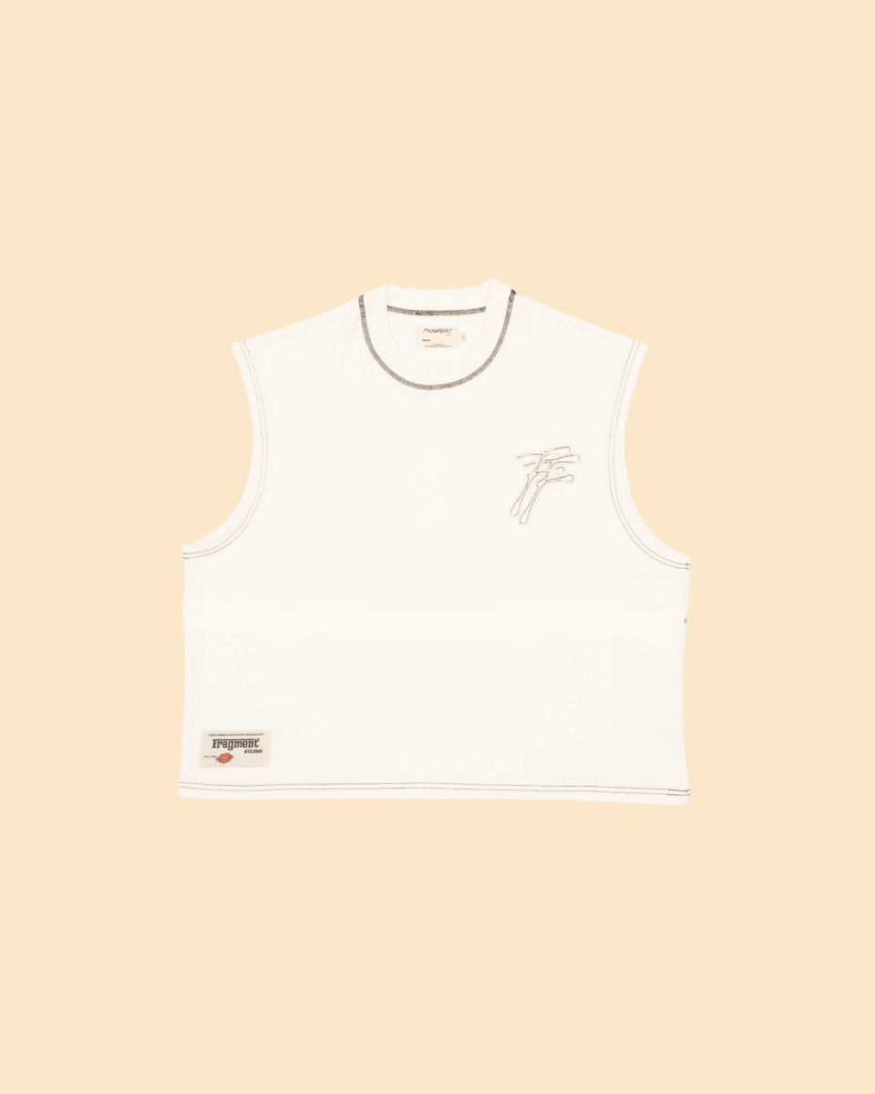 White contrast sleeveless tee